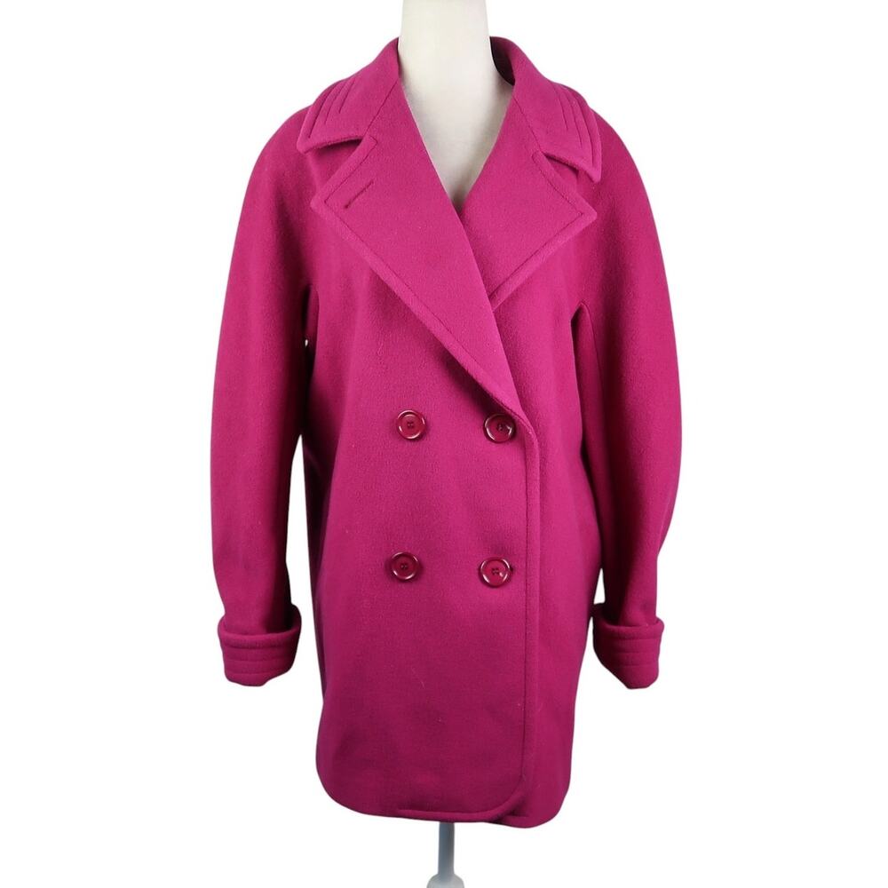 Vintage Mackintosh Magenta Pink Wool Blend Double-Breasted Coat 10